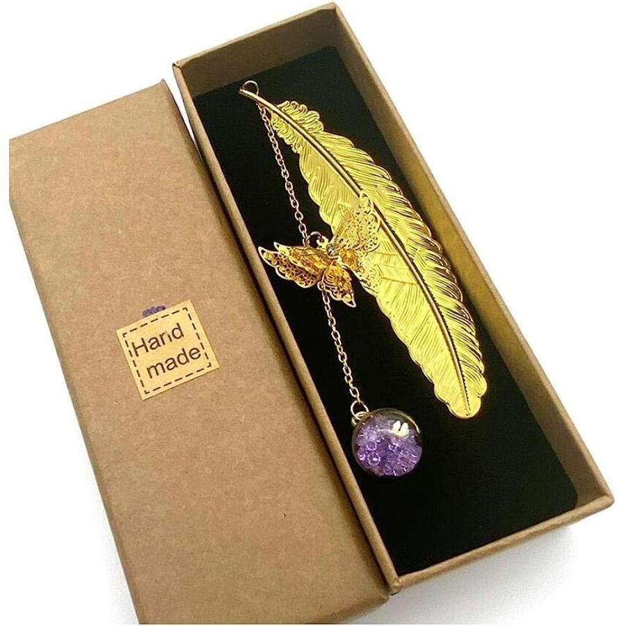 今年の新作から定番まで かわいい メタル フェザー ブックマーク 蝶々 ガラスドーム 付 ギフトボックス入り レトロ 羽 栞 しおり プレゼント1 580円 Sarozambia Com