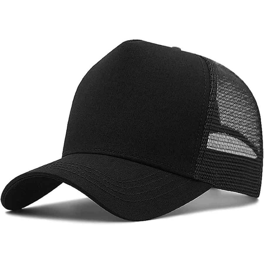 ラクエスト メッシュ トラッカーキャップ 帽子 大きいサイズ 最大65cm 深め(ロゴなしブラック, L) スピード発送 ホリック