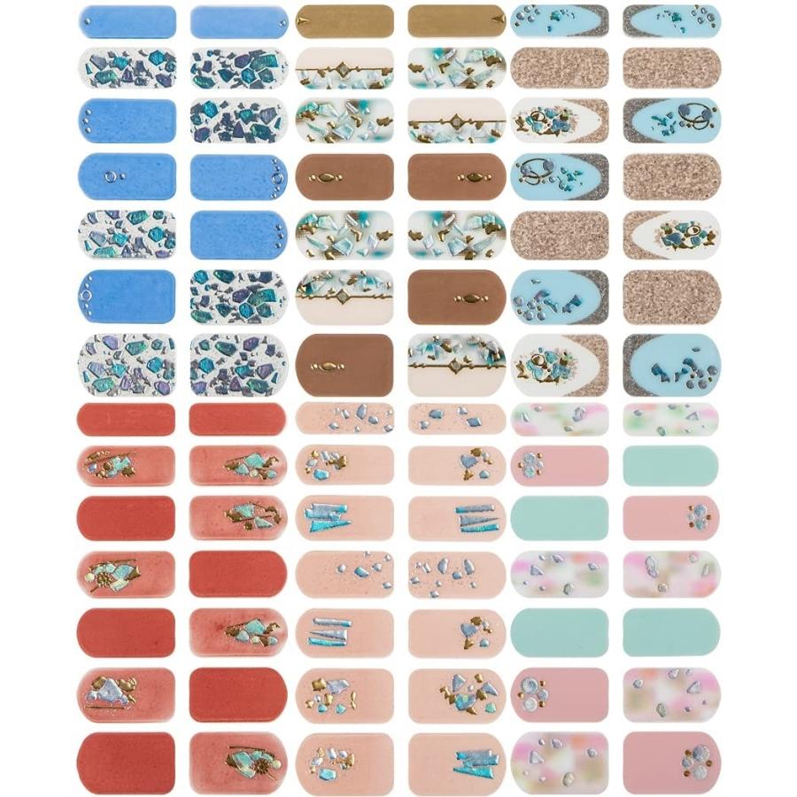 ネイルシール 24枚 ジェルネイルシール 透け感 手の爪 女性 貼るだけ 春