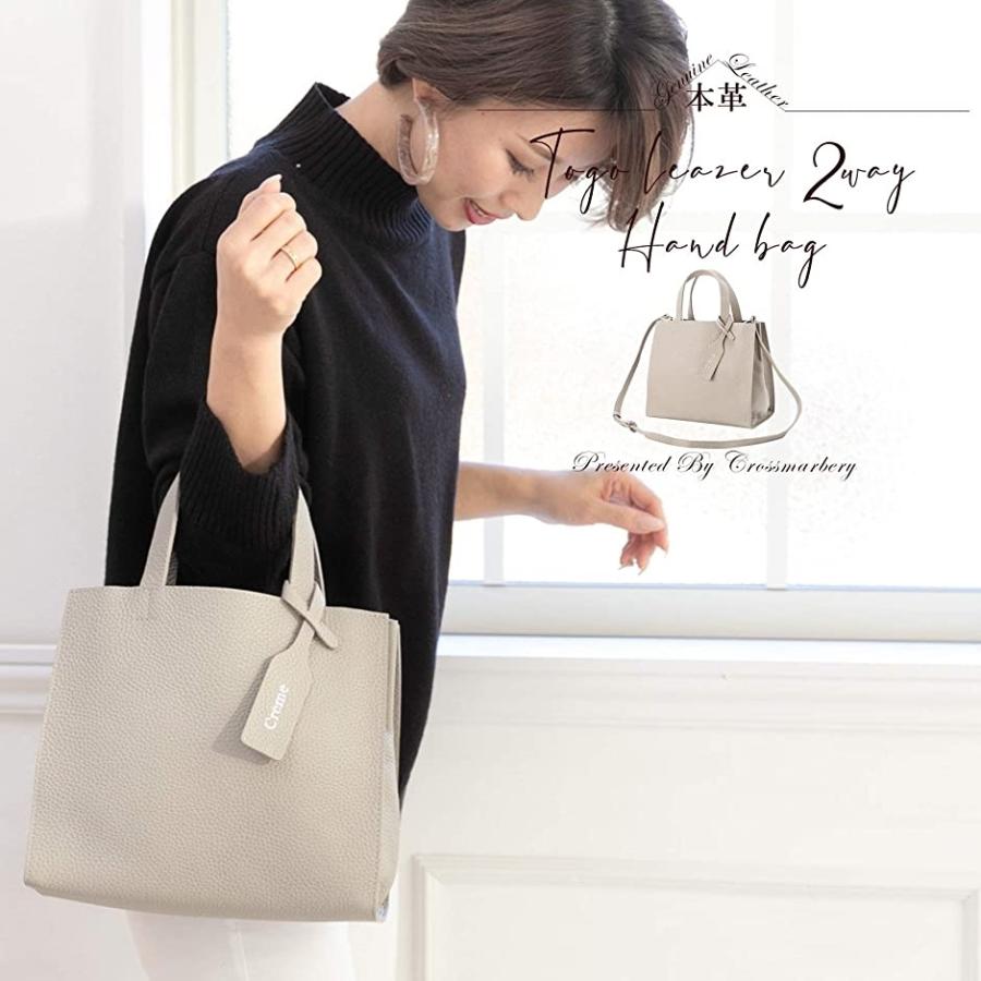 本革 ハンドバッグ 2way ショルダーバッグ トゴレザー 仕切り 