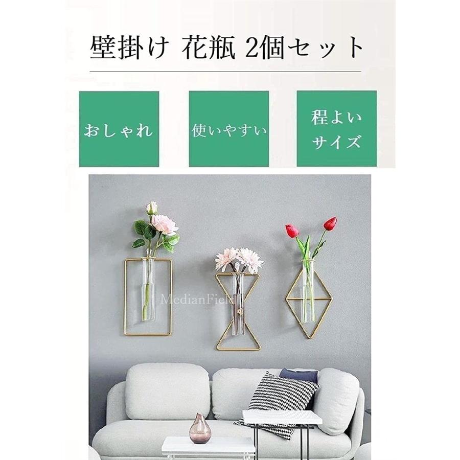 花瓶 ガラス 壁掛け 2個 フック セット 北欧 風 一輪挿し おしゃれ フラワーベース インテリア 雑貨 試験管 小さい 金属 2個 スピード発送 ホリック Paypayモール店 通販 Paypayモール