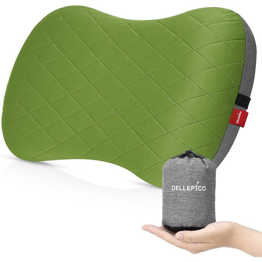 海外最新 キャンプ枕 キャンプピロー キャンプまくら エアーピロー アウトドア コットンカバー付き 3色 緑 Cisama Sc Gov Br