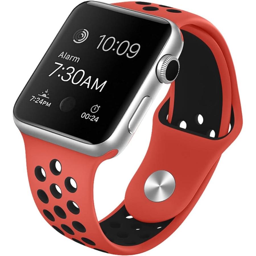 Apple Watch バンド アップルウォッチバンド 38 40 41mm対応 2 5(赤x黒, Lサイズ(38/40/41ｍｍ)) スピード発送  ホリック PayPayモール店 - 通販 - PayPayモール