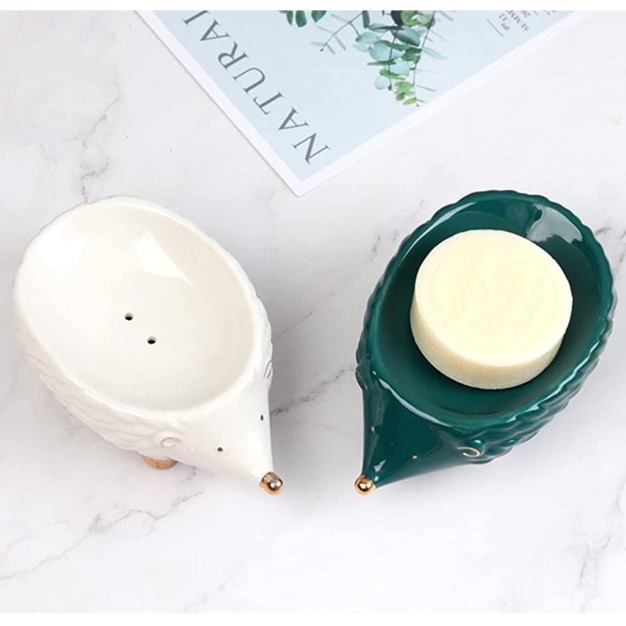 数量限定 石鹸置き ハリネズミ ソープ ディッシュ ホルダー おしゃれ かわいい 水切り トレイ 石けん 洗顔 スポンジ ホワイト ミディアム Cisama Sc Gov Br