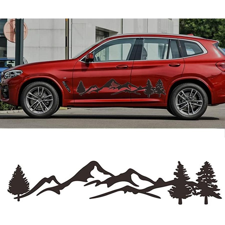 ステッカー デカール 車 サイド 山 マウンテン 汎用 装飾 防水 黒 スピード発送 ホリック Paypayモール店 通販 Paypayモール