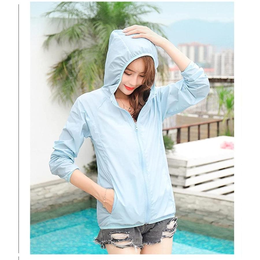 最安値で グッドスプン ラッシュガード パーカー レディース 日焼け対策 長袖 アウター スカイブルー Xl Riosmauricio Com