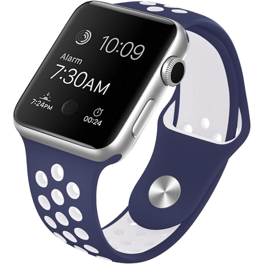 Apple Watch バンド アップルウォッチ ベルト 38 40 41mm対応(ネイビーx白, Sサイズ(38/40/41ｍｍ)) スピード発送  ホリック PayPayモール店 - 通販 - PayPayモール
