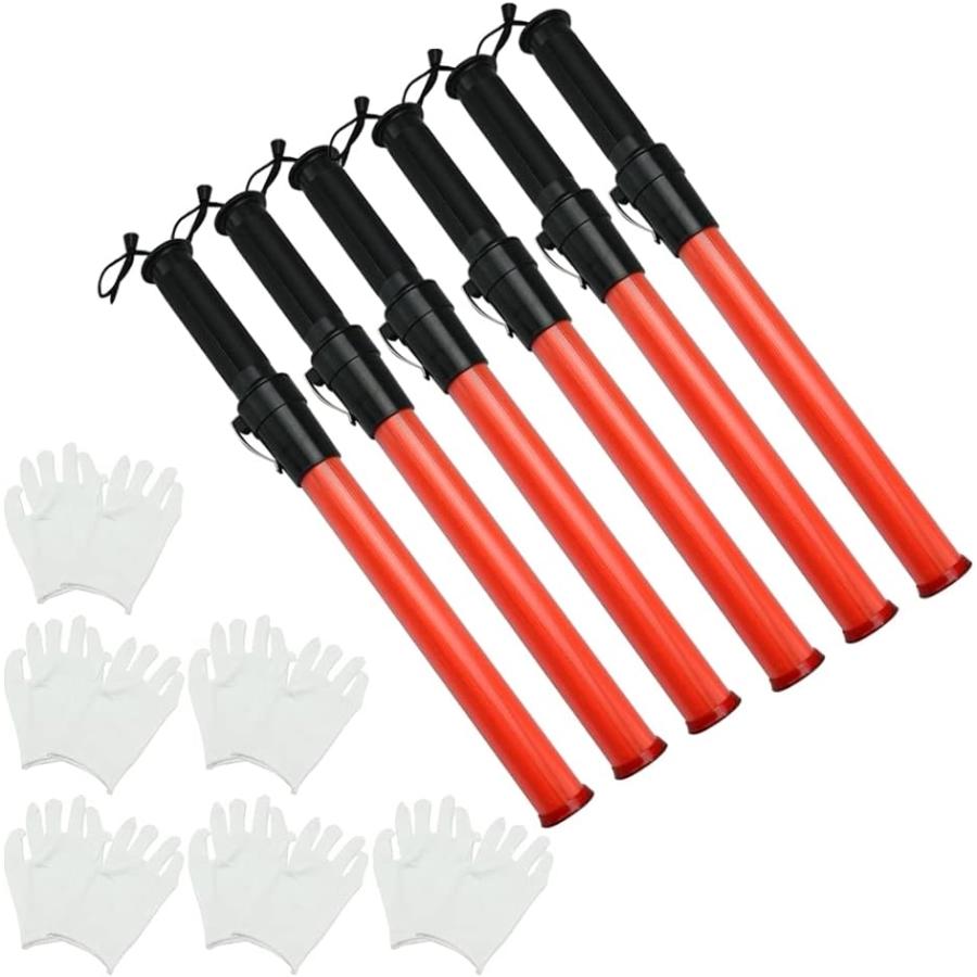 無料発送 Ainetjp 誘導灯 誘導棒 Led 軽量 夜間作業 交通整理 警備 防犯パトロール 6本 レッド Discoversvg Com