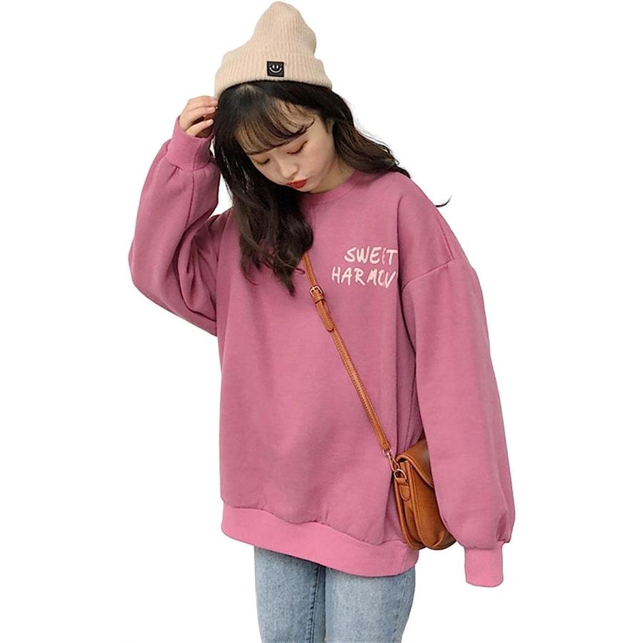 スロウアンドメロウスウェット トレーナー バックプリント ロゴ 韓国風 ファッション トップス レディース ピンクパープル Xl スピード発送 ホリック Paypayモール店 通販 Paypayモール