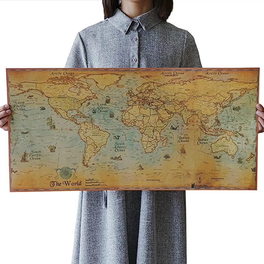 ポスター 世界地図 アンティーク アンティーク風 オシャレ な インテリア や 骨董 に 似合う 宝の 地図 コスプレ 海賊 パイレーツポスター 17世紀 多種選択 最大53 オフ