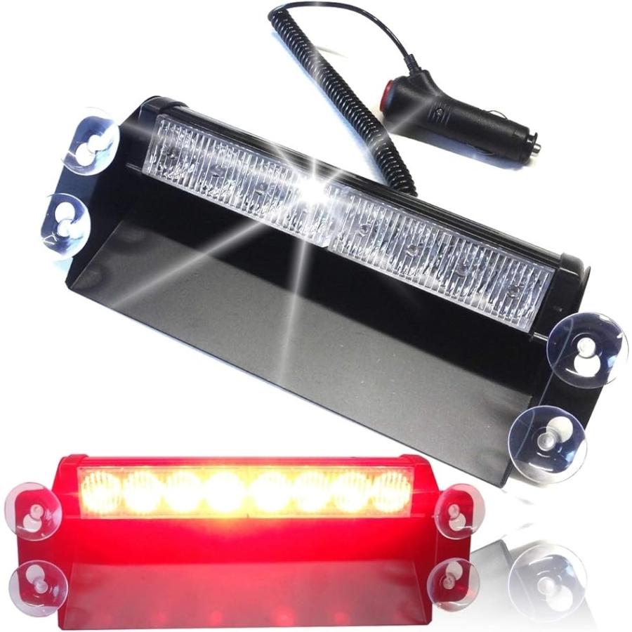 8LED 警告灯 フラッシュライト ストロボ 赤x赤 定番 8LED 警告灯 フラッシュライト ストロボ 赤x赤 定番