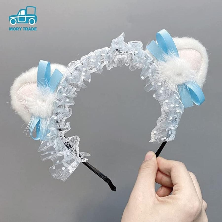 当店在庫してます Morytrade 猫耳 カチューシャ ヘッドドレス コスプレ ハロウィン レディース 髪飾り ねこみみ ゴスロリ 水色 Riosmauricio Com