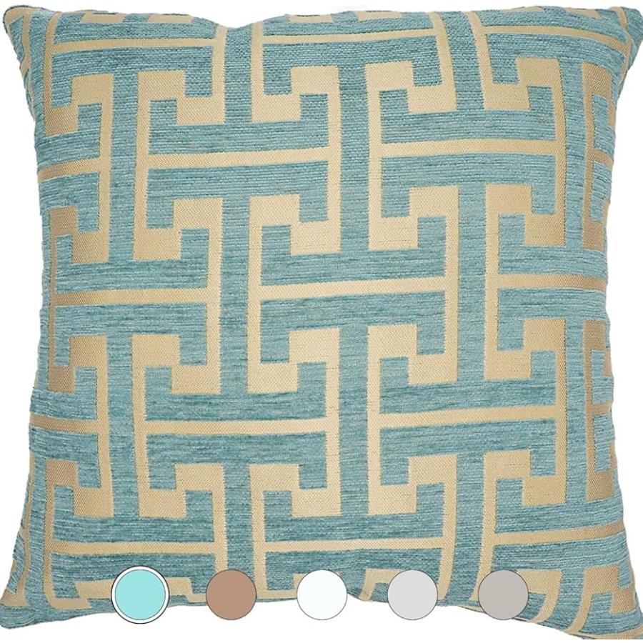 出荷 クッションカバー サテン生地 モノグラム アルファベット モダン ヨーロッパ フランス 北欧 肌ざわり ライトブルー Medium