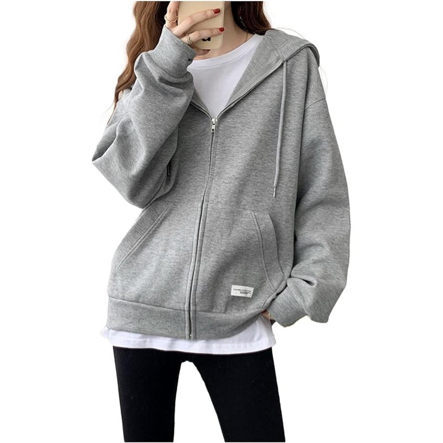ジップパーカー レディース かわいい ゆったり 秋 冬 オシャレ グレー Xl スピード発送 ホリック Paypayモール店 通販 Paypayモール