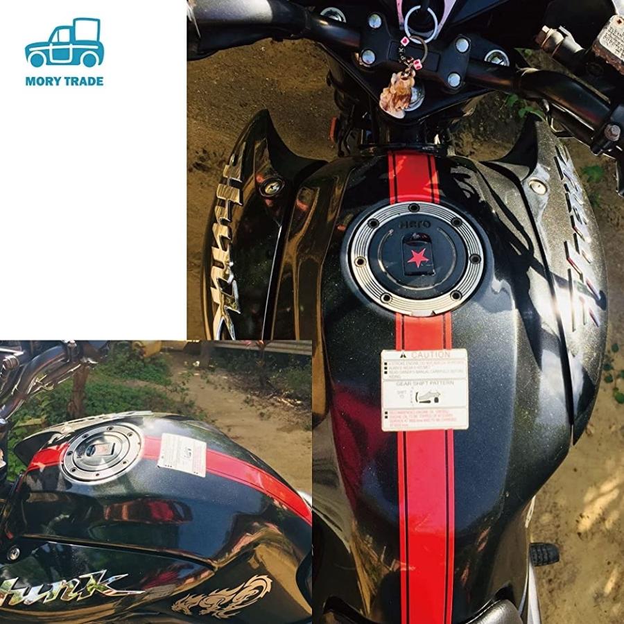 Morytrade バイク ステッカー 反射 ライン ストライプ タンク 4 5x50cm レッド 赤 2本セット オートバイ オンライン限定商品 ボディ