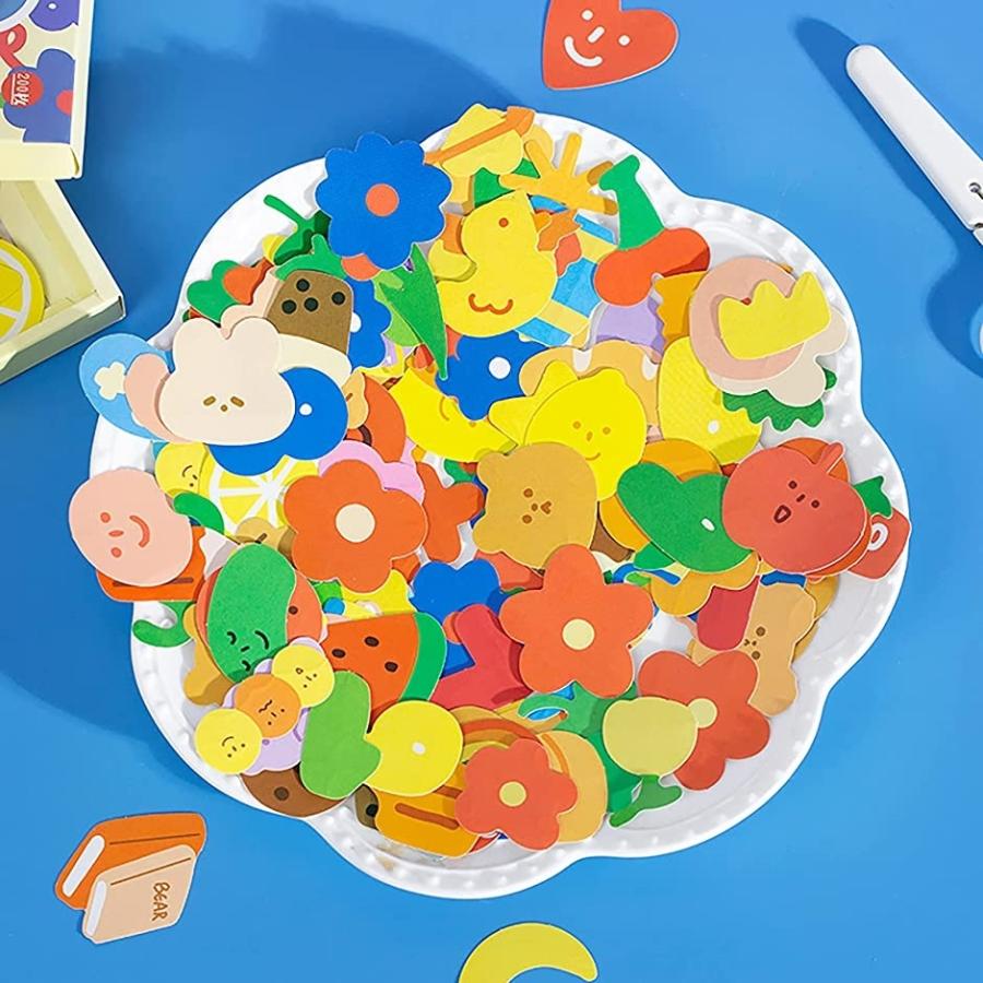 シール 0枚セット フレークシール 可愛い レトロ おしゃれ Mdm カラフルな世界 安心の定価販売 ノート日記帳 Diy 手帳用ステッカー