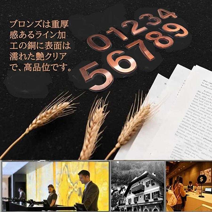 有名な高級ブランド ドア 番号 ナンバープレート 数字 シール 表札 ステッカー おしゃれ ロッカー ドアプレート 番号シール ブロンズ 1 580円 Aynaelda Com