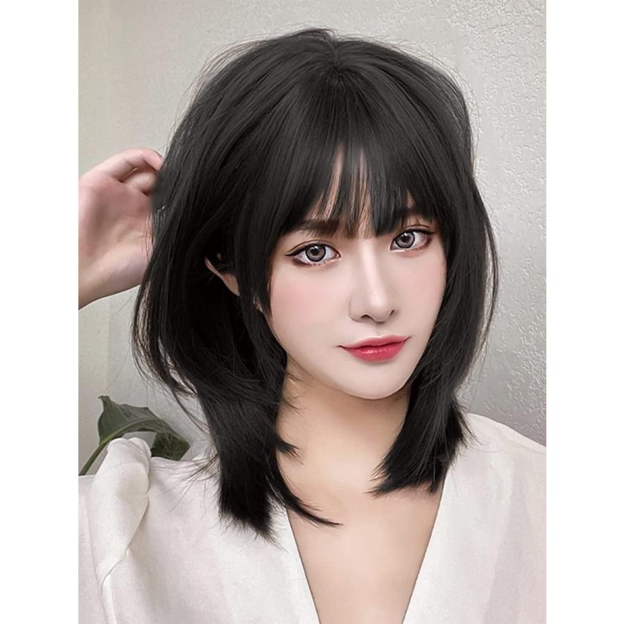Rakuten フルウィッグ ネオ ウルフ カット セミロング ストレート ナチュラル ブラック Riosmauricio Com