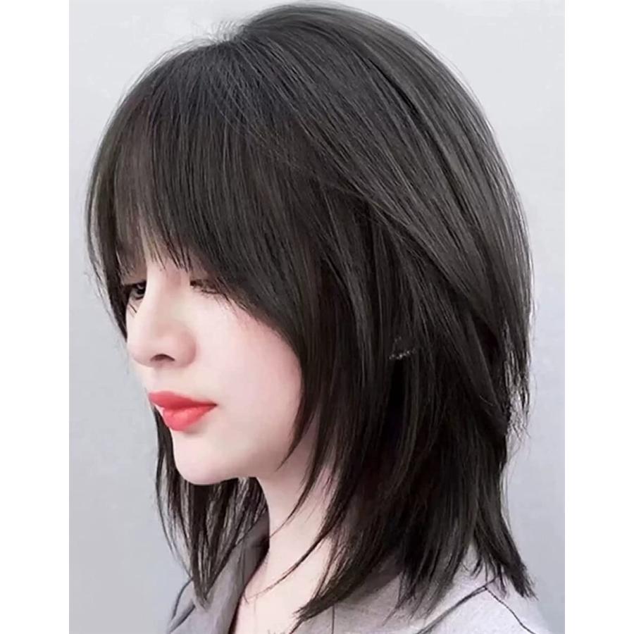 Rakuten フルウィッグ ネオ ウルフ カット セミロング ストレート ナチュラル ブラック Riosmauricio Com