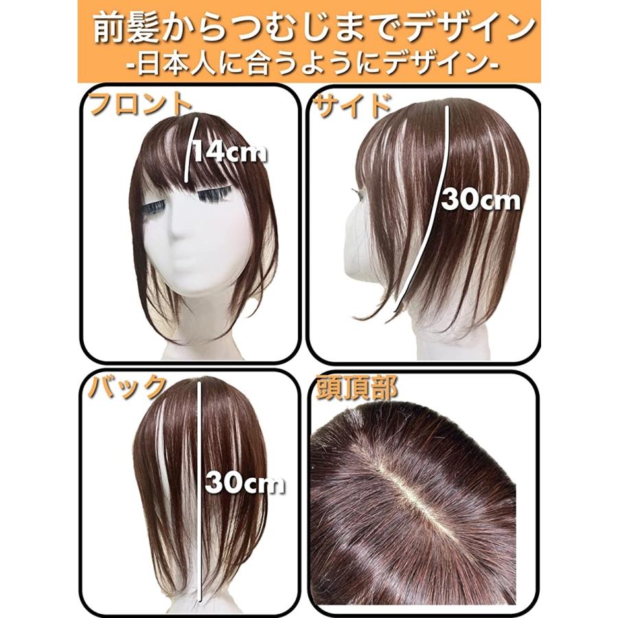 部分ウィッグ 人毛100 医療用 レディース かつら 女性 ナチュラルブラック ５点セット シルクベース