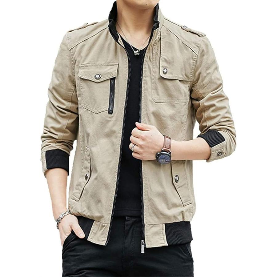 ミリタリージャケット メンズ ライダースジャケット 日本mサイズ相当 カーキ 薄手 M 2b4x3p5nqh スピード発送 ホリック 通販 Yahoo ショッピング