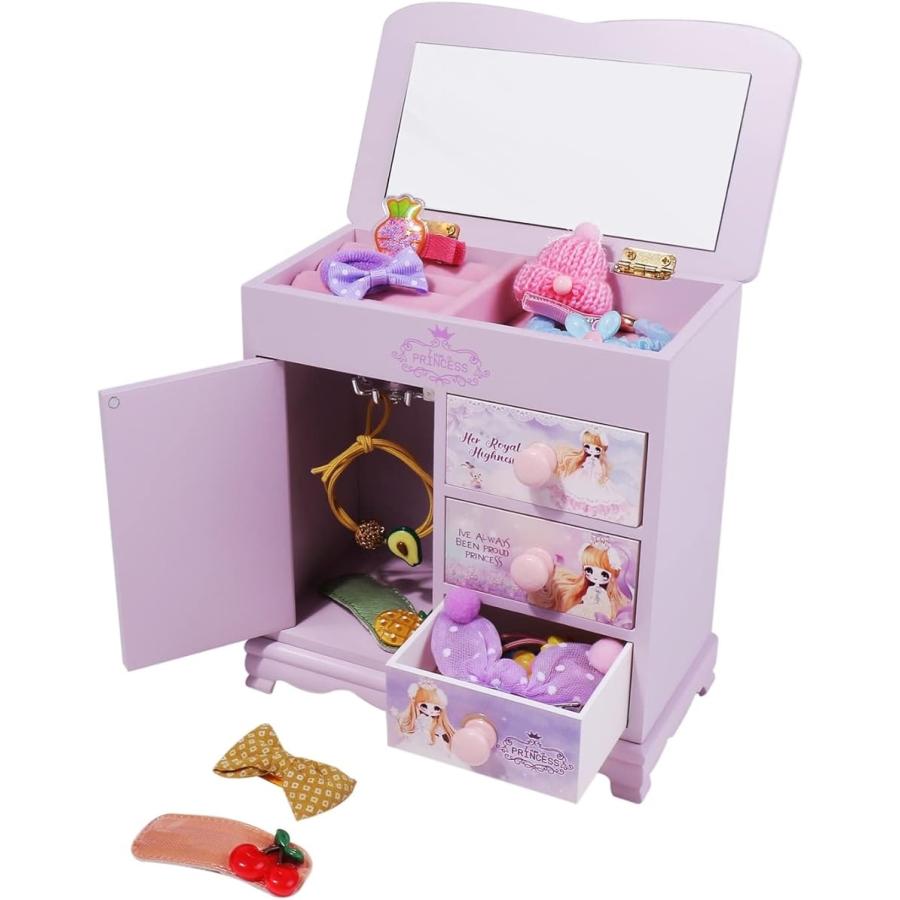 木製 子供用 アクセサリー ケース ジュエリー ボックス 女の子 鏡付き おもちゃ 宝石箱 収納 宝物 プリンセス 大 アクセサリー付 スピード発送 ホリック Paypayモール店 通販 Paypayモール