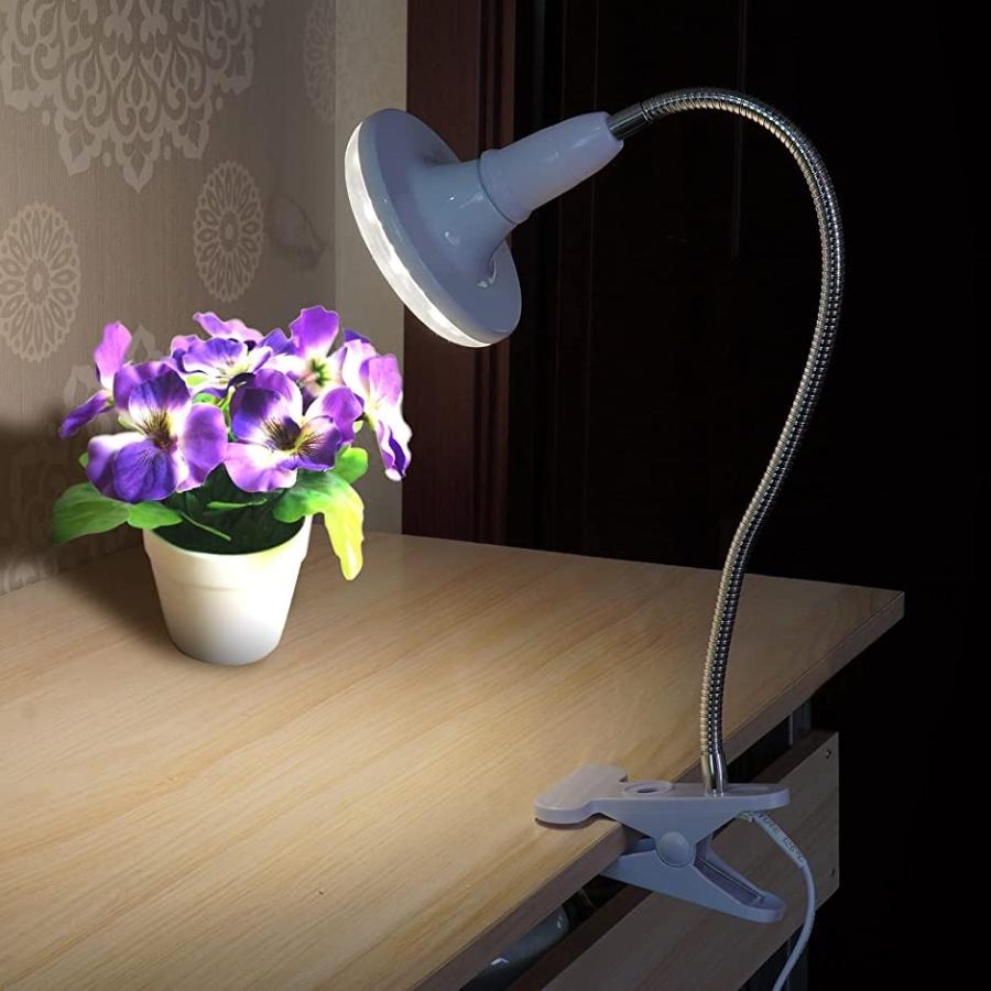 植物育成ライト 植物育成用ledライト 20W E26電球水耕栽培ライトクリップ付き 多肉植物育成(ホワイト)|horikku|04
