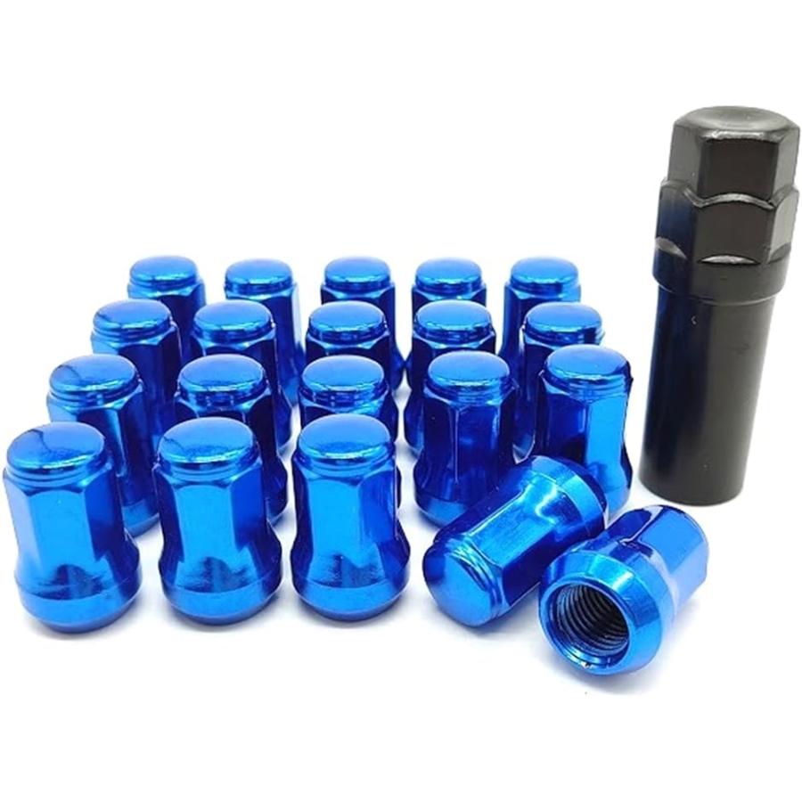 ロック ナット 青 ブルー 車 タイヤホイールナット M12 ネジ ショートナット ラグナット レーシングナット ブルー
