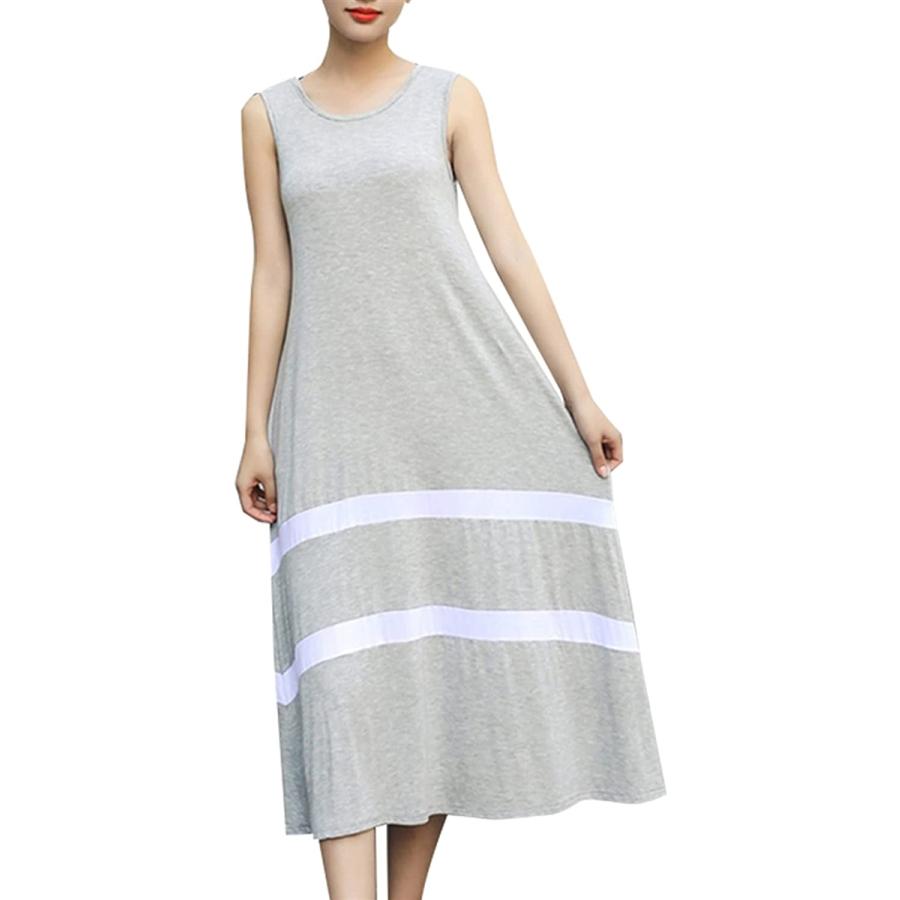 ライン入り ワンピース ノースリーブ 夏 サマー ゆるワンピ リゾート 部屋着 レディース グレー Xl グレー Xl ホリック Paypayモール店 通販 Paypayモール