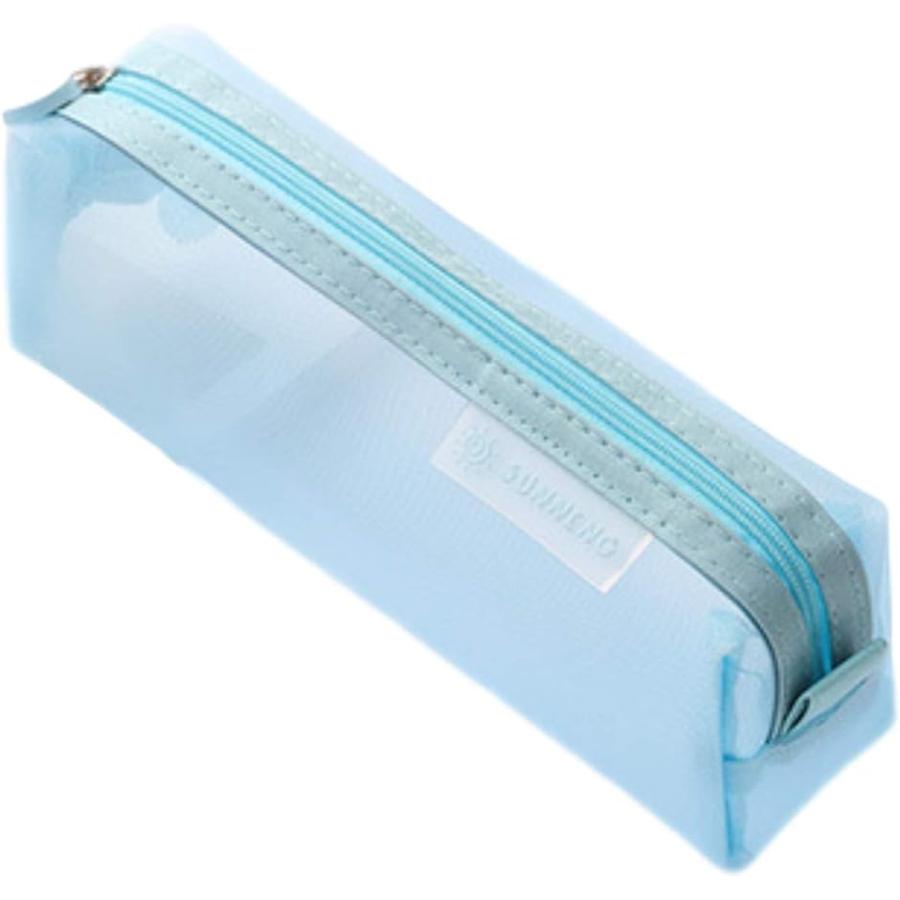 ペンポーチ 筆箱 ペンケース 筆入れ 透明 学生 クリア ペン入れ 文具ケース 大容量 水色 選択 シンプル