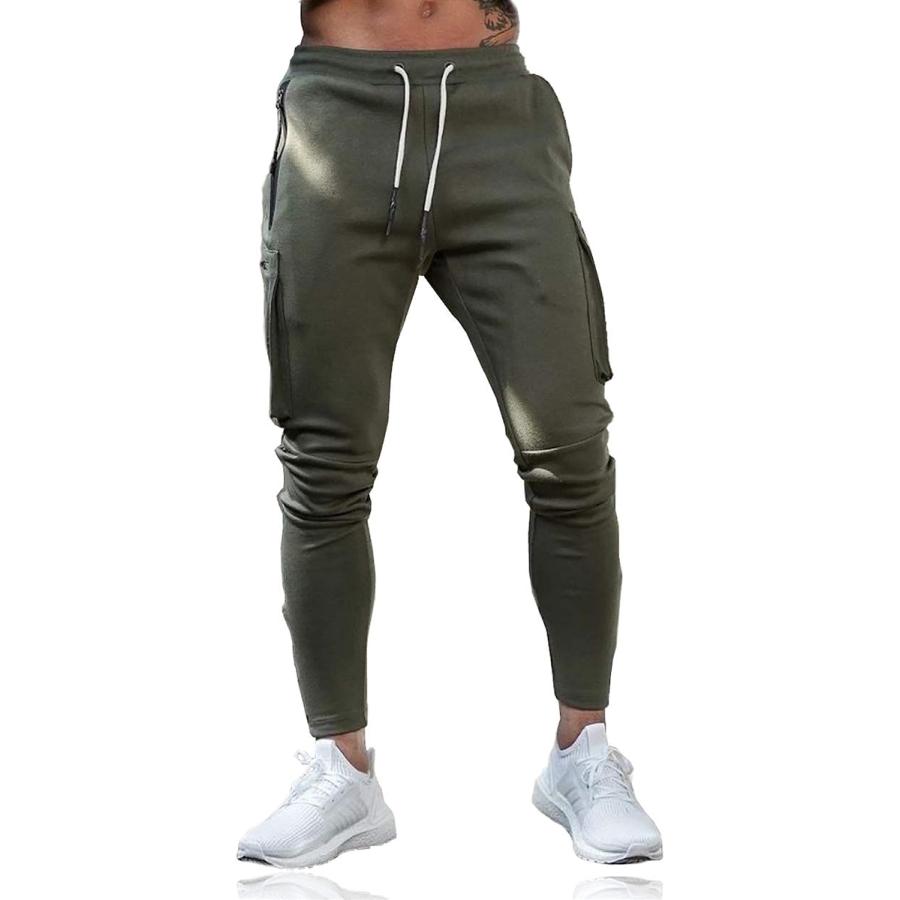 ジョガーパンツ トレーニングウェア メンズ スキニー ロングパンツ スポーツウェア フィットネス スウェットパンツ カーキ 2xl スピード発送 ホリック Paypayモール店 通販 Paypayモール