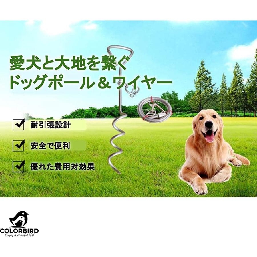 ドッグポール ワイヤー 5m ロングリード 犬 ペグ キャンプ テント サンドペグ 散歩 ブルー スピード発送 ホリック Paypayモール店 通販 Paypayモール