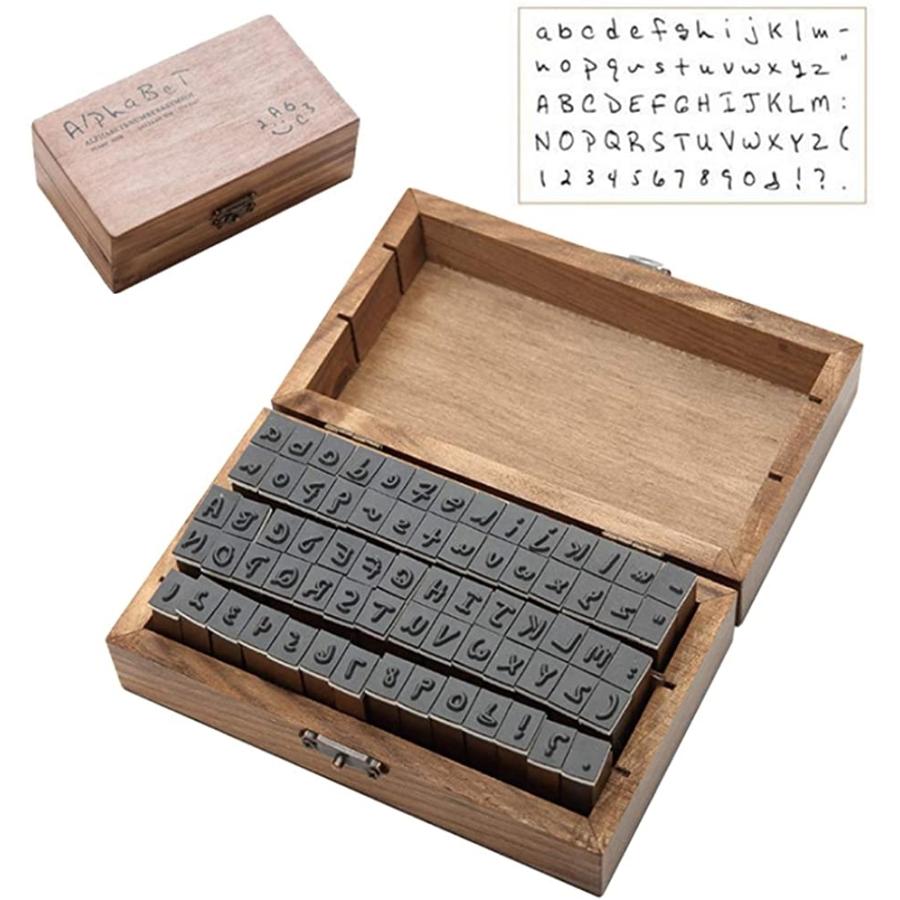 スタンプ 数字 アルファベット 英語 手作り アンティーク 木製 70個 セット 草書体 ホリック Paypayモール店 通販 Paypayモール