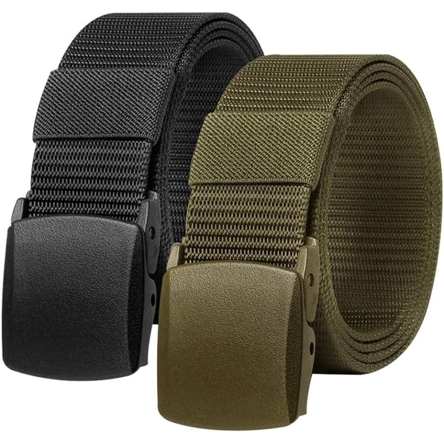 最も信頼できる メンズ ミリタリー 軽量 非金属 プラスチック バックル ナイロン ベルト スポーツ 125cm グリーン 男女兼用 ブラック ベルト Www We Job Com