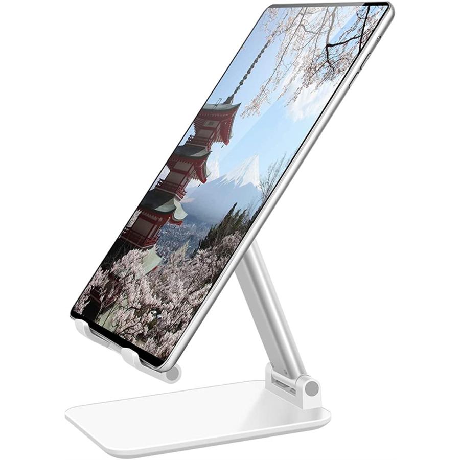 無料 折り畳み式タブレット Ipadスタンド Switchスタンド 卓上縦置きスタンド Mdm ホワイト 毎日激安