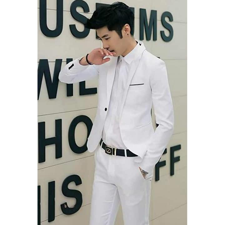 スーツセット ジャケット パンツ セットアップ フォーマル ビジネス メンズ スリム 細身 2点セット ホワイト M 2b65sic1q3 ホリックワークショップ 通販 Yahoo ショッピング