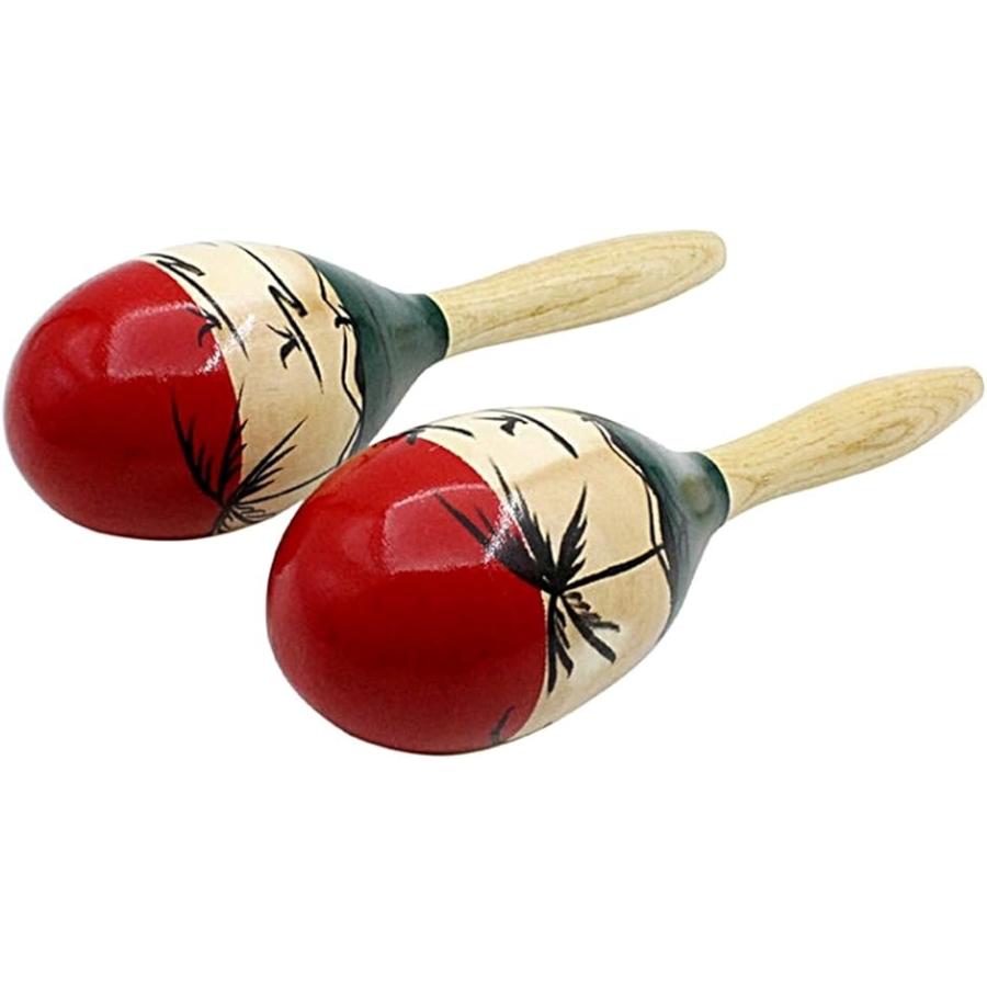 マラカス Maracas ラテンパーカッション 木製 ウッド 打楽器 シェイカー 玉子型 Egg 2本組 24 5cm