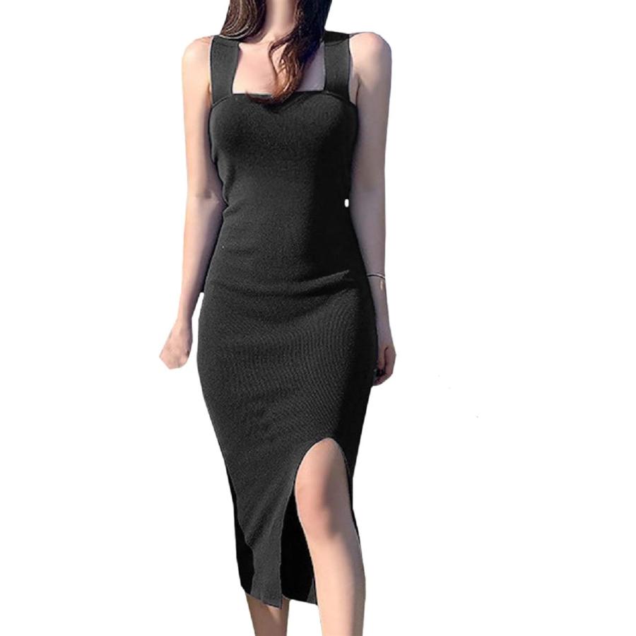セクシー ロング スリット タイト ノースリーブ ワンピース 胸 開き ニット かわいい レディース ブラック Free Size ホリック Paypayモール店 通販 Paypayモール