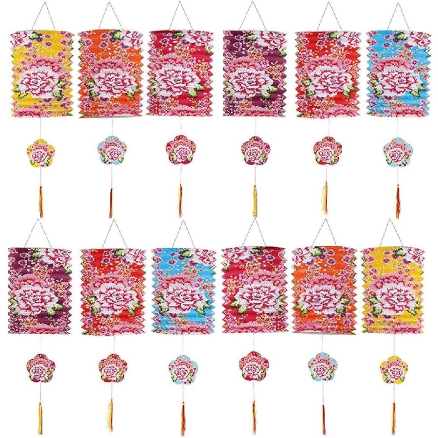 新しいスタイル ミニ提灯 12個セット 花模様 ちょうちん お盆 初盆 飾り 用品 七夕 装飾 夏祭り お祭り 台湾花 Broadcastrf Com