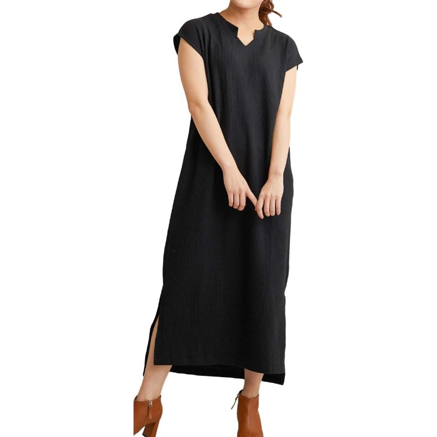 ワッフル ワンピース ノースリーブ 袖なし フレンチスリーブ 大きいサイズ ロングワンピ マキシワンピ 羽織 ブラック Ll 3l ホリック Paypayモール店 通販 Paypayモール