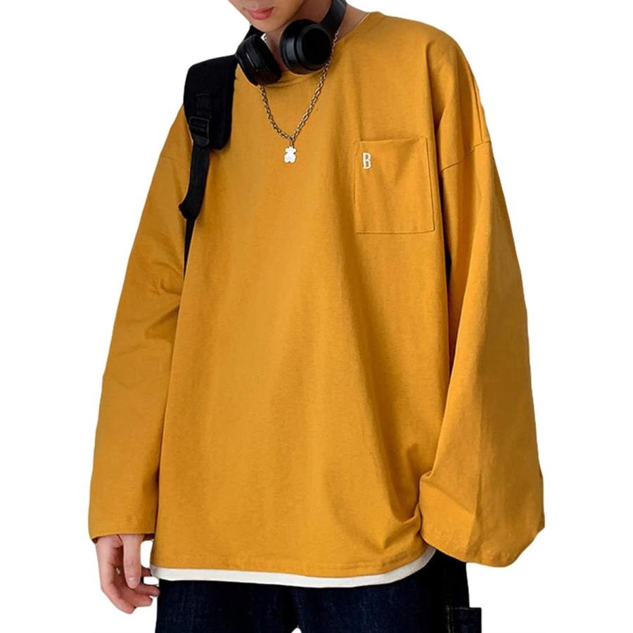 ロンt ロンtメンズ ロンt大きいサイズ Tシャツメンズ カットソー カットソーメンズ Tシャツ長袖 ロンtゆったり イエロー Xl 2b6djcrd8n ホリックワークショップ 通販 Yahoo ショッピング