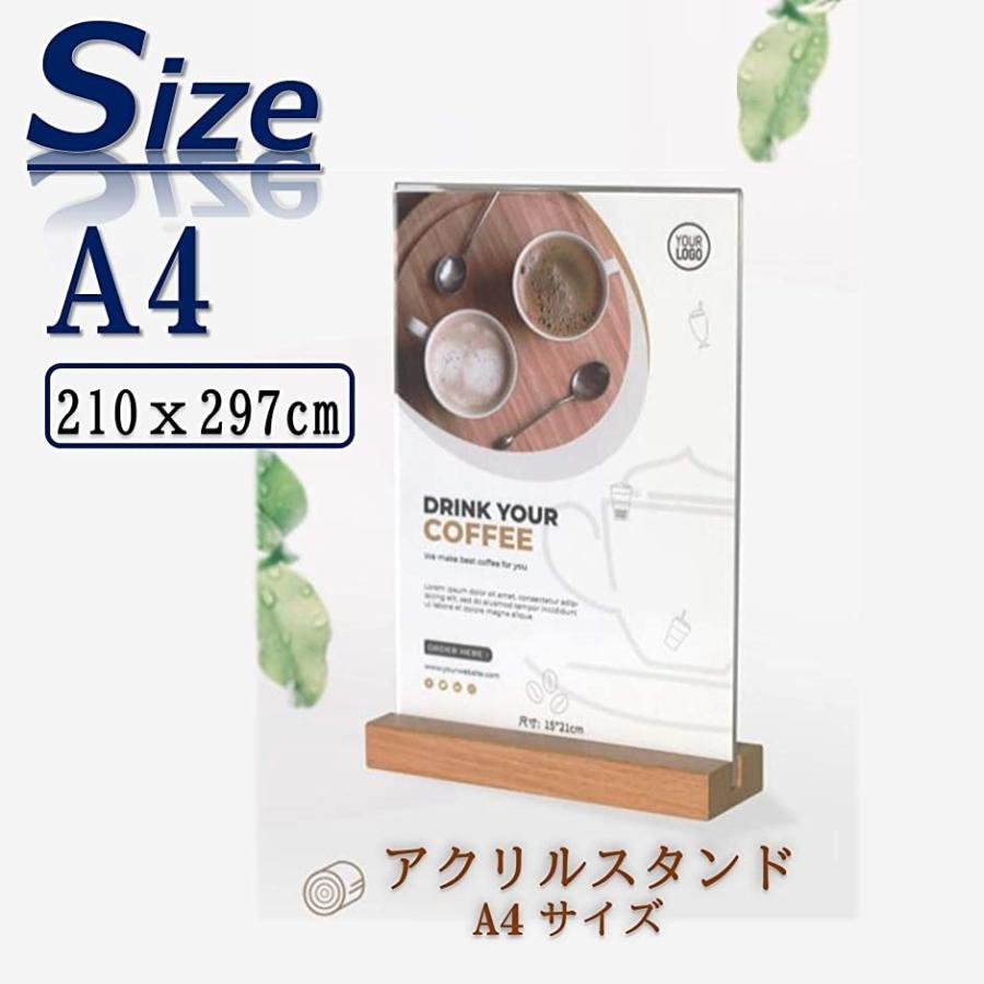 サインホルダー メニュースタンド 卓上 Pop 広告 メニュー立て 透明 木製 アクリル 縦 縦 ホリック Paypayモール店 通販 Paypayモール