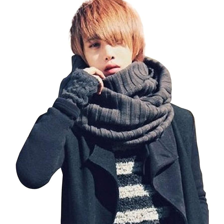 3カラー スヌード ネックウォーマー マフラー 防寒 おしゃれ メンズ グレー Free Size Nloa Ca