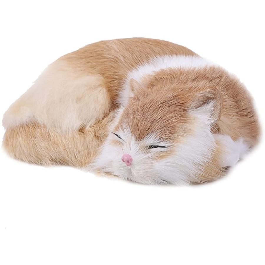 在庫限り ぬいぐるみ 猫 本物そっくり 景品 リアル 再現 寝そべり ネコちゃん ペット 置物 部屋飾り インテリア Mdm 黄色 Materialworldblog Com