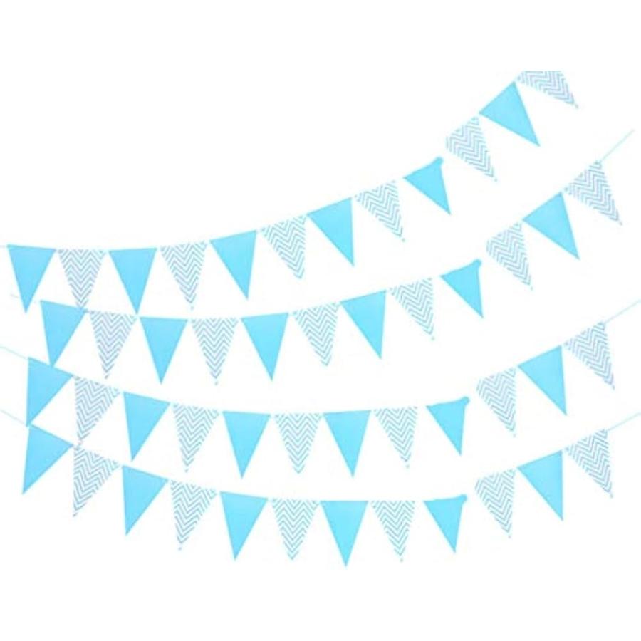 気質アップ 三角 フラッグ 結婚式 パーティ イベント の デコレーション 装飾 飾り付け各々４本セット ブルー