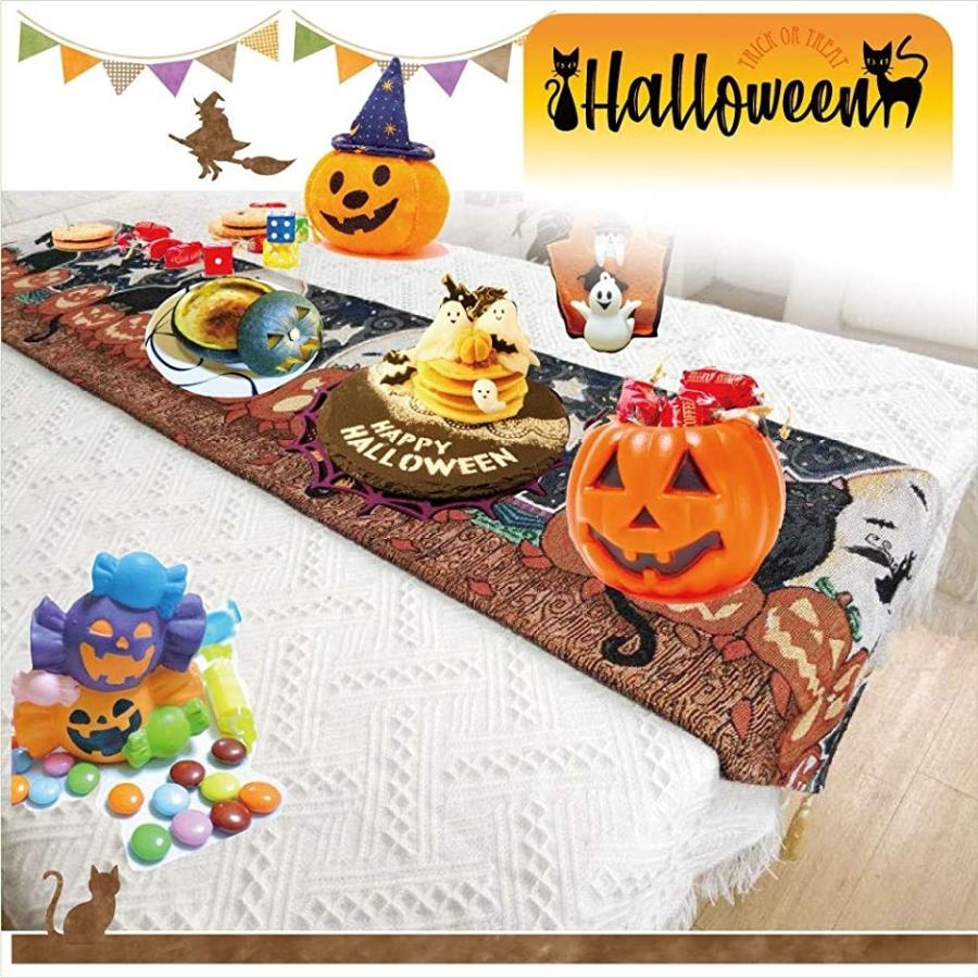 まとめ買い特価 テーブルランナー ハロウィン おしゃれ 飾り 雑貨 33x180cm 装飾 パーティグッズ インテリア A 黒猫とかぼちゃ Riosmauricio Com