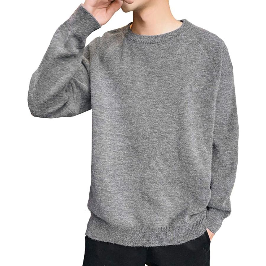 セーター シンプル デザイン ラウンドネック ユッタリ 韓国 秋冬 メンズ冬服おしゃれ メンズ秋服 メンズファッション グレー M スピード発送 ホリック Paypayモール店 通販 Paypayモール