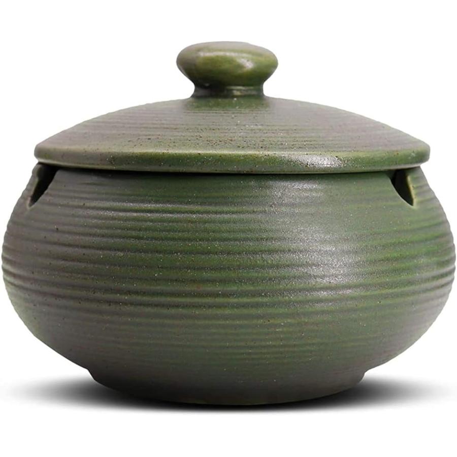 爆売りセール開催中 灰皿 おしゃれ 蓋付き 蓋つき 卓上 大容量 防臭 マットグリーン Riosmauricio Com