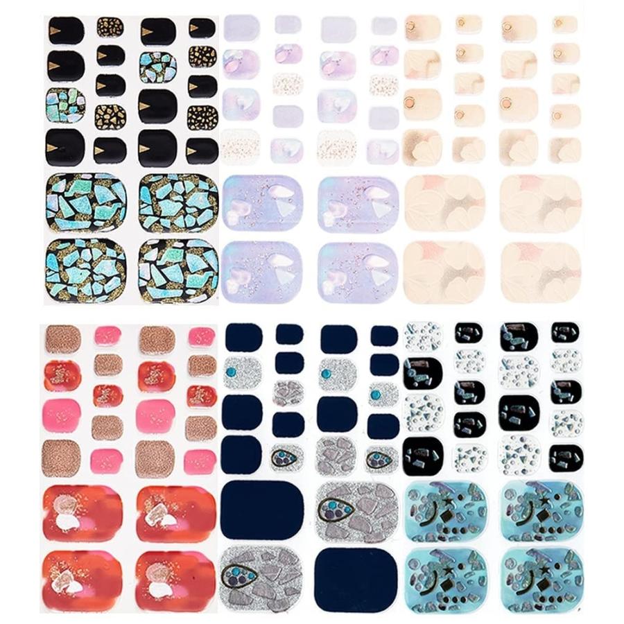 6種類セット 足指用 ネイルシール ネイルステッカー ジェルネイル風 F21 6 13