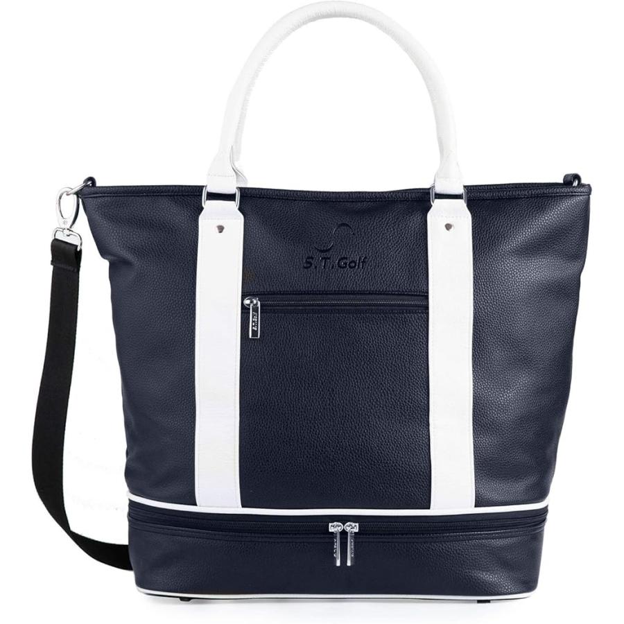 てなグッズや ゴルフボストンバッグ メンズ ゴルフトートバッグ ゴルフバッグ シューズ収納 防水 合皮 ネイビー 柔らかpuレザー トートバッグ Babylonrooftop Com Au